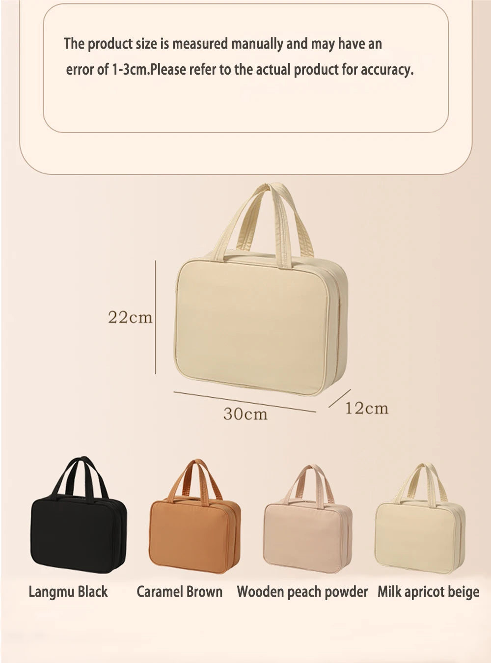 Trousse de toilette suspendue grande capacité – 30 × 22 × 12 cm – vue complémentaire 4