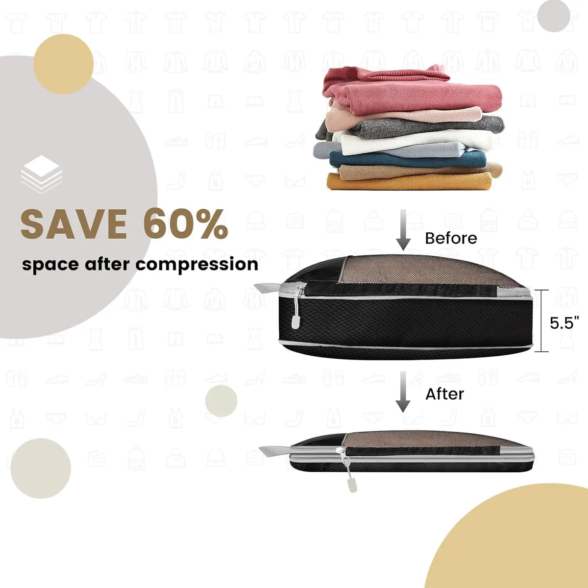 Organiseurs de compression pour valise – Set de 6 multi-formats – vue complémentaire 5
