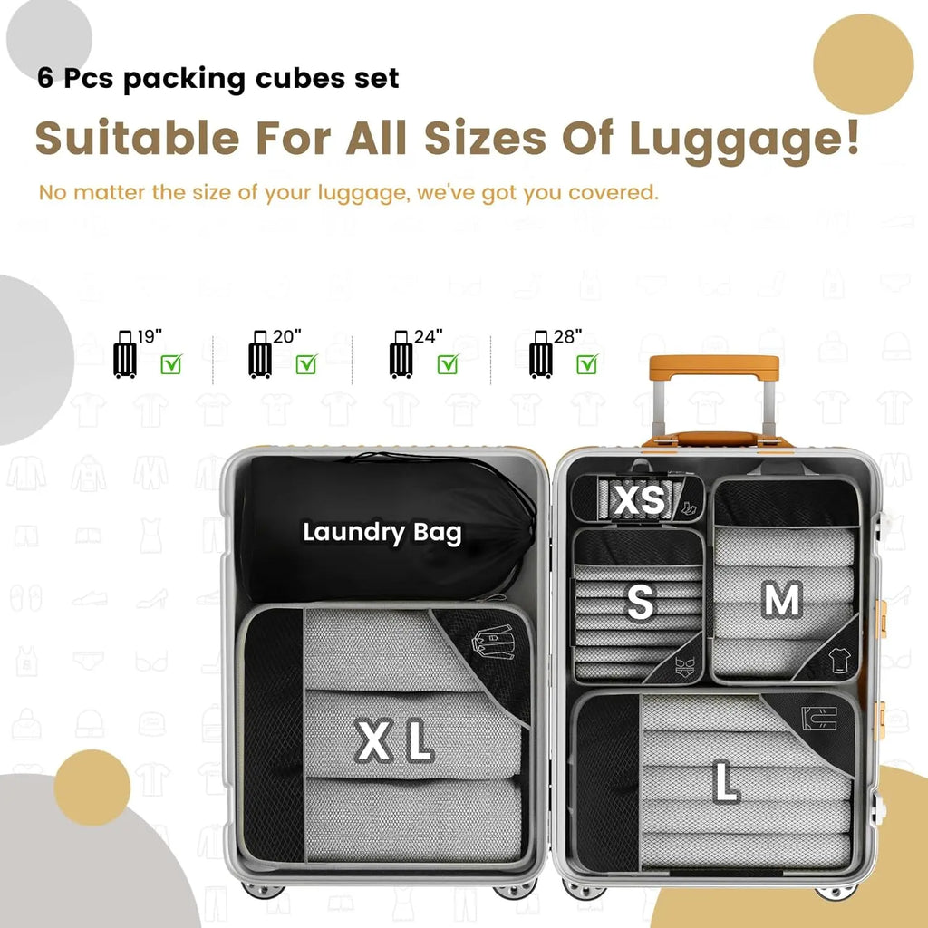 Organiseurs de compression pour valise – Set de 6 multi-formats – vue complémentaire 4
