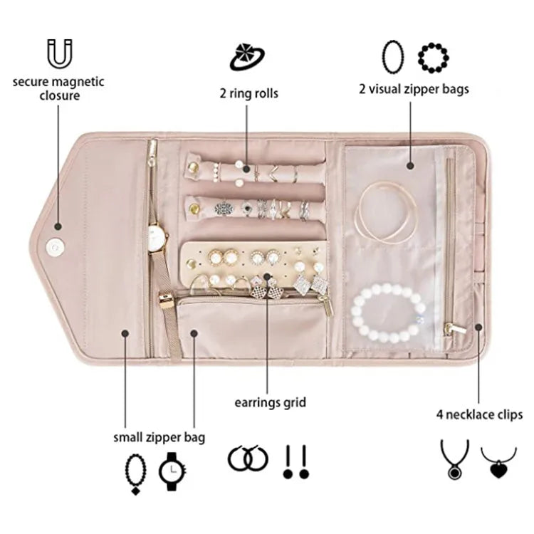 Organisateur de bijoux de voyage pliable – Formats S et L – vue complémentaire 5