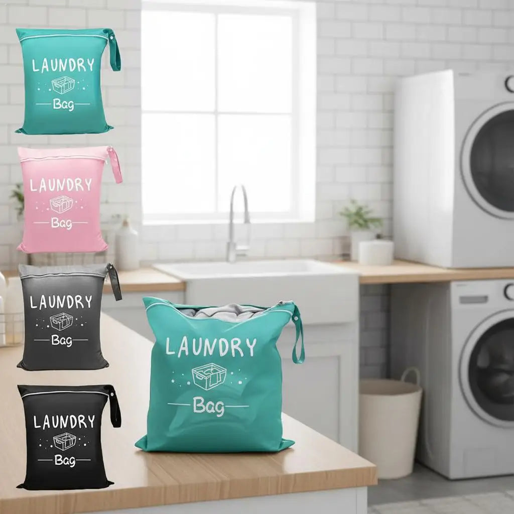 Sac à linge de voyage zippé – 38 × 48 cm
