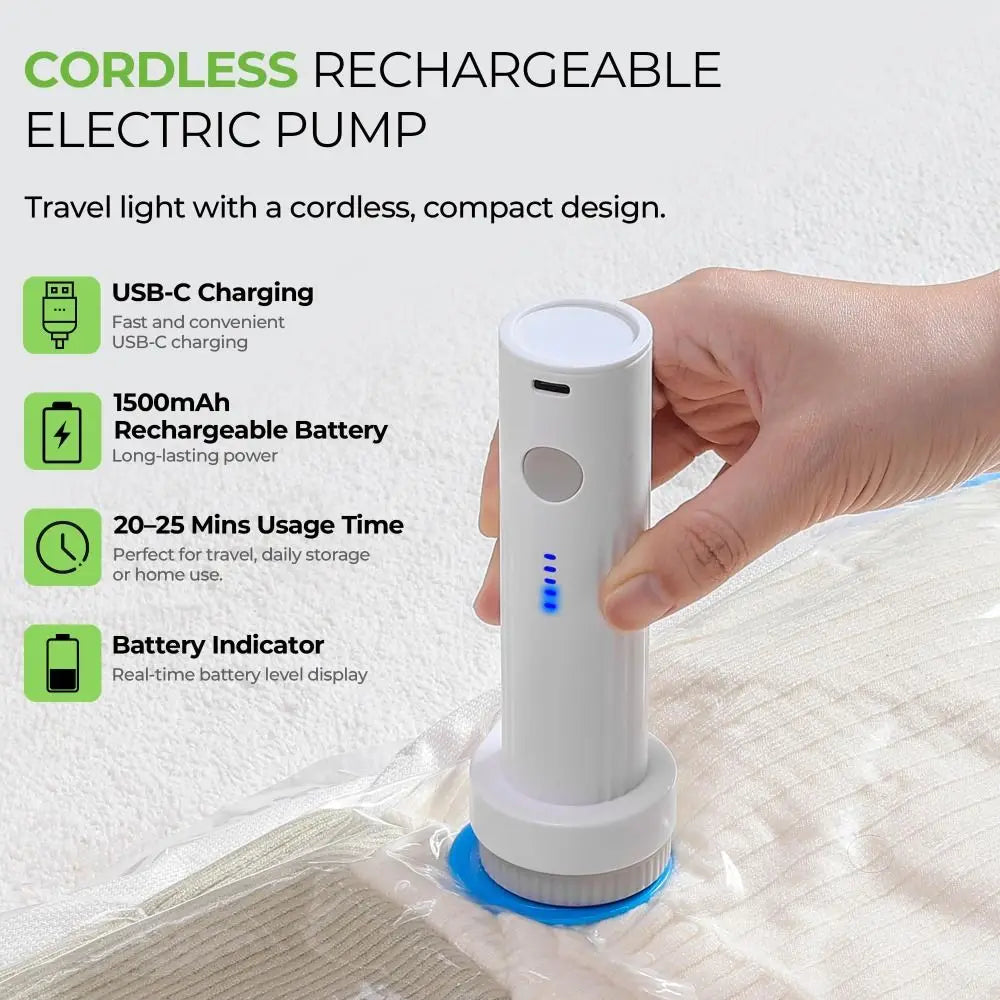 Pompe électrique rechargeable pour sacs de compression – USB-C – vue complémentaire 2