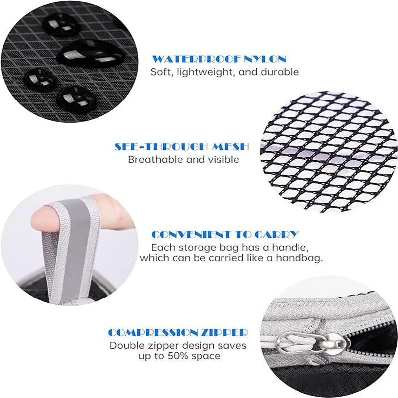 Organiseurs de compression pour valise – Set de 5 avec sac à chaussures – vue complémentaire 5