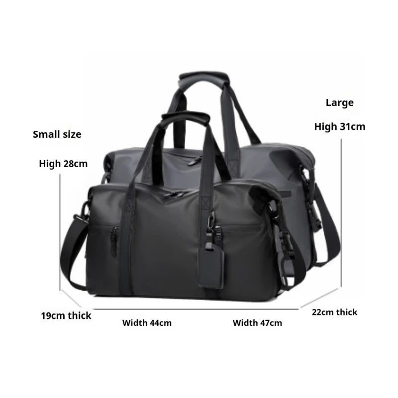 Sac de voyage noir à bandoulière – Formats S et L – vue complémentaire 2