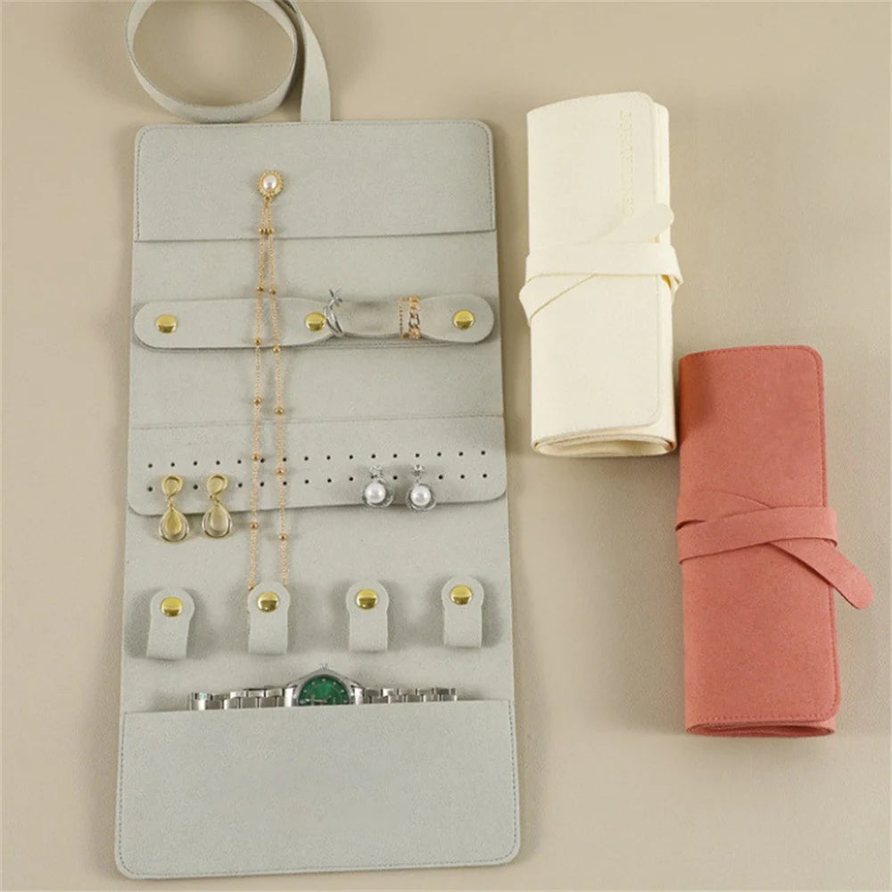 Pochette à bijoux de voyage enroulable – 24 × 10 cm – vue complémentaire 2