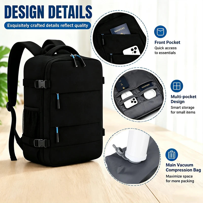 Sac à dos à compression sous vide avec pompe manuelle – 20–35 L – vue complémentaire 4