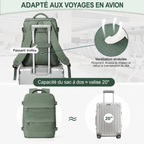 Sac à dos cabine 40 × 30 × 20 cm avec poche ordinateur – format voyage avec valise