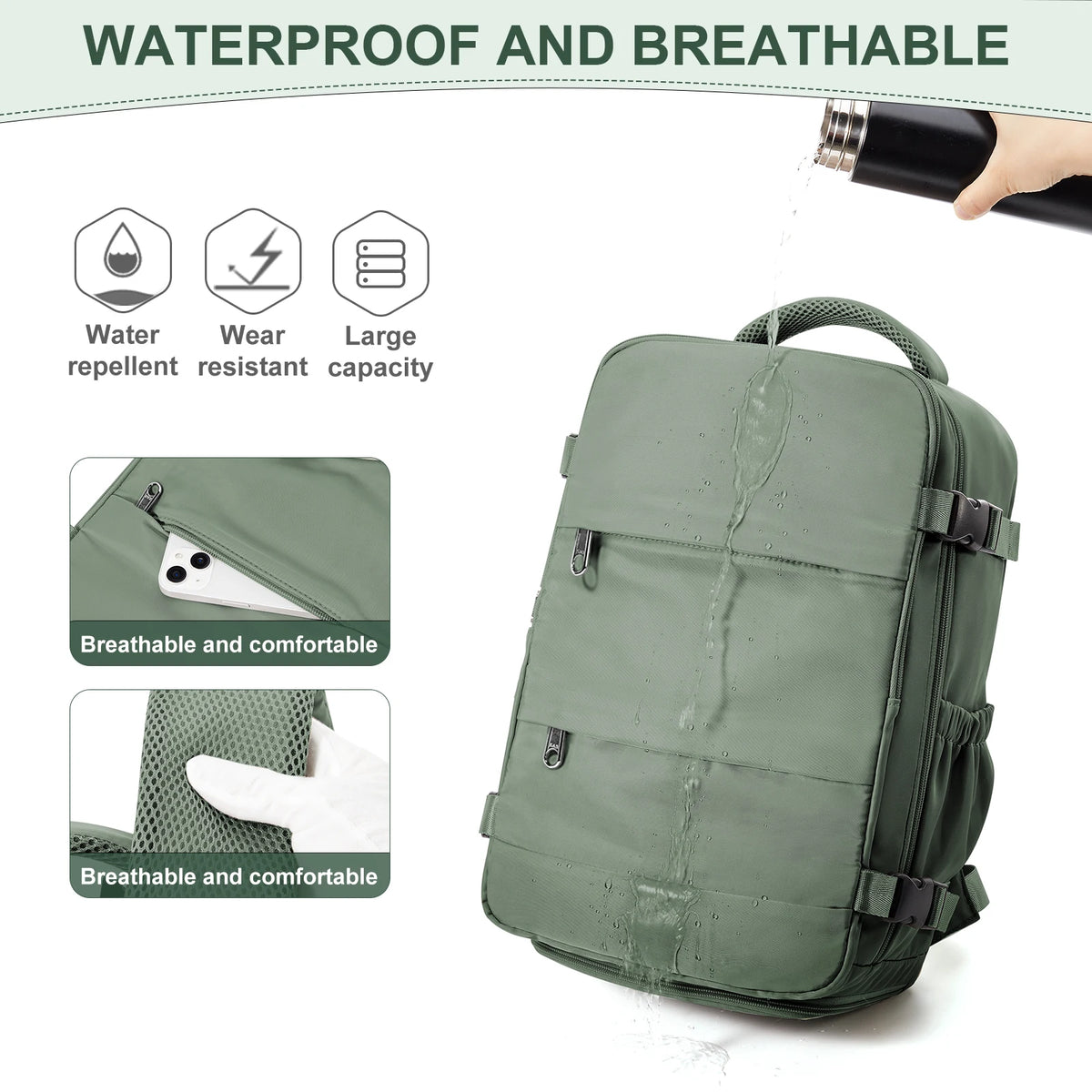Sac à dos cabine 40 × 30 × 20 cm avec poche ordinateur – vue complémentaire 5