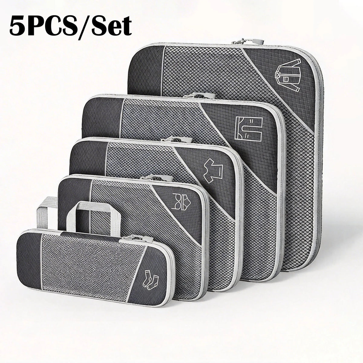 Organiseurs de compression pour valise – Set de 5 avec sac à chaussures