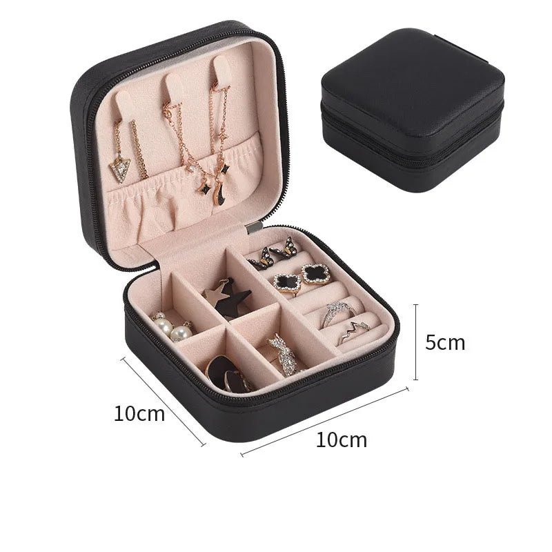 Boîte à bijoux de voyage compacte – 10 × 10 × 5 cm – vue complémentaire 7
