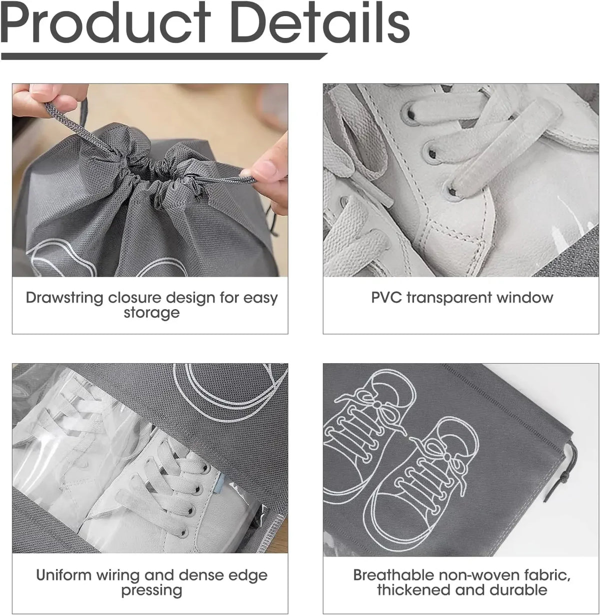 Sacs à chaussures de voyage – Lots de 5 ou 10 – vue complémentaire 3