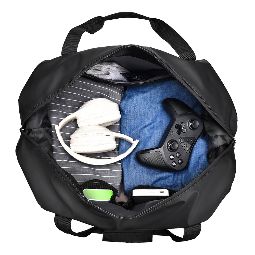 Sac de voyage noir à bandoulière – Formats S et L – vue complémentaire 3