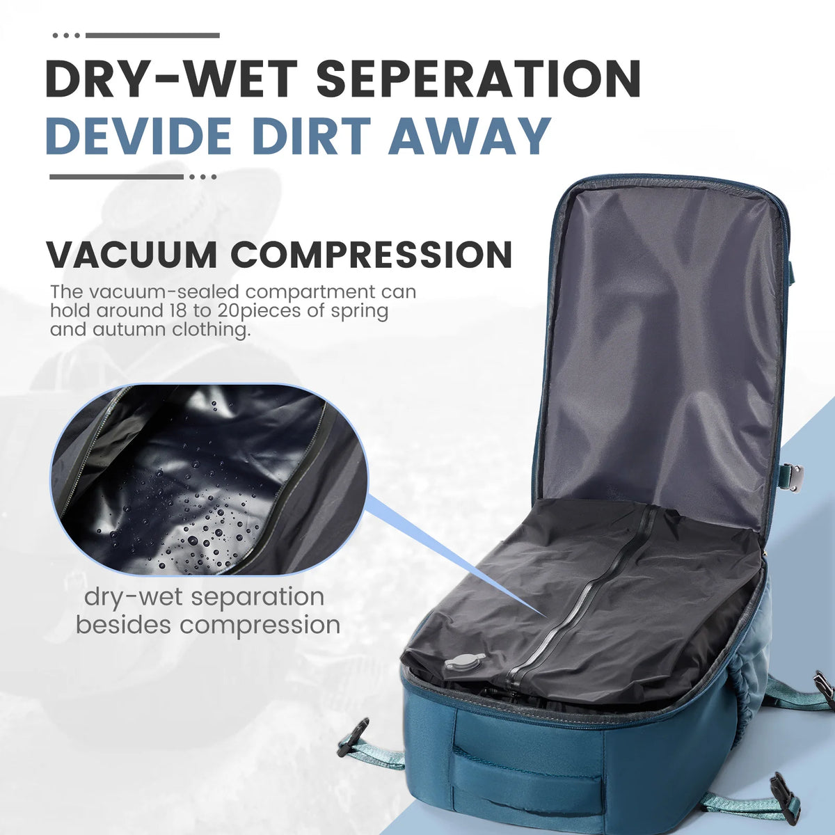 Sac à dos à compression sous vide – 2 formats, avec ou sans pompe – vue complémentaire 3