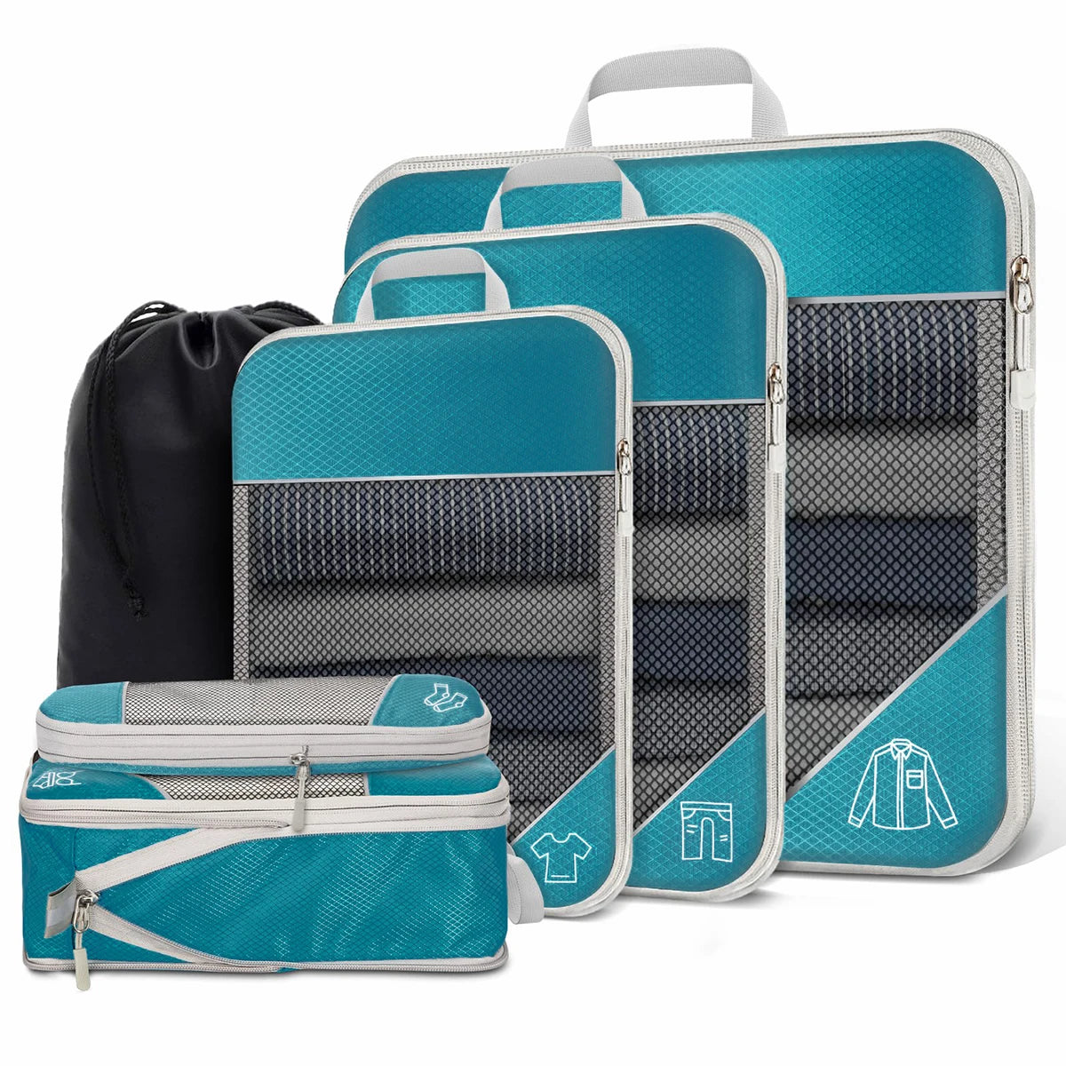 Organiseurs de compression pour valise – Set de 6 multi-formats – vue complémentaire 15